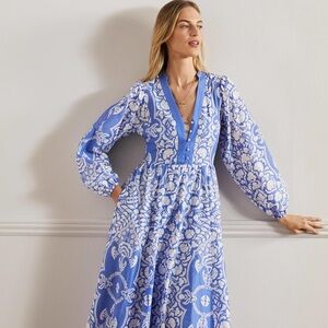 Boden Notch Neck Cotton Maxi Dress